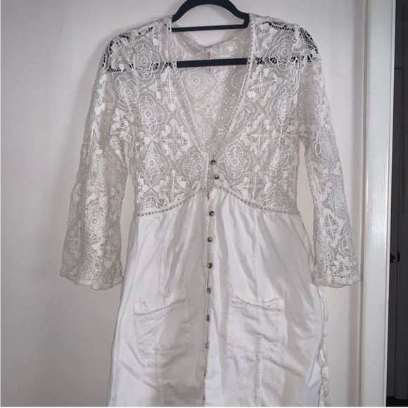 Free People Lace Shrimpton mini dress- white - Picture 2 of 5